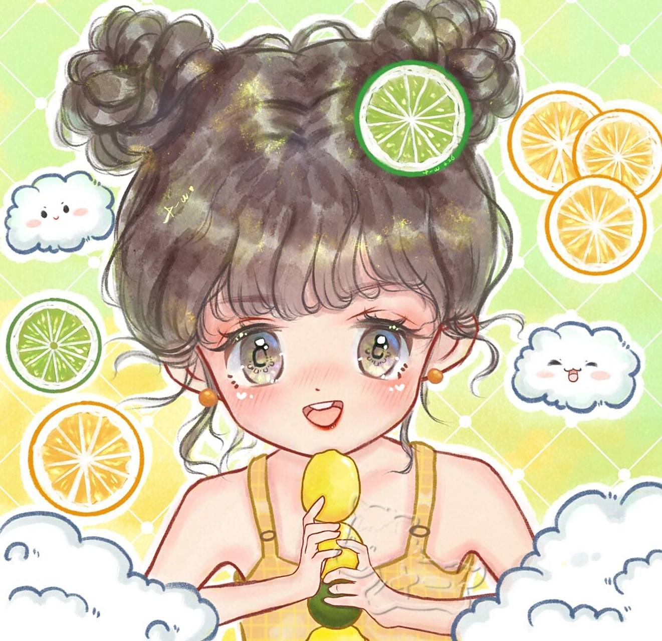 柠檬女孩来啦~ 清清爽爽,酸酸甜甜 快来跟老师一起画q版~  图片参考