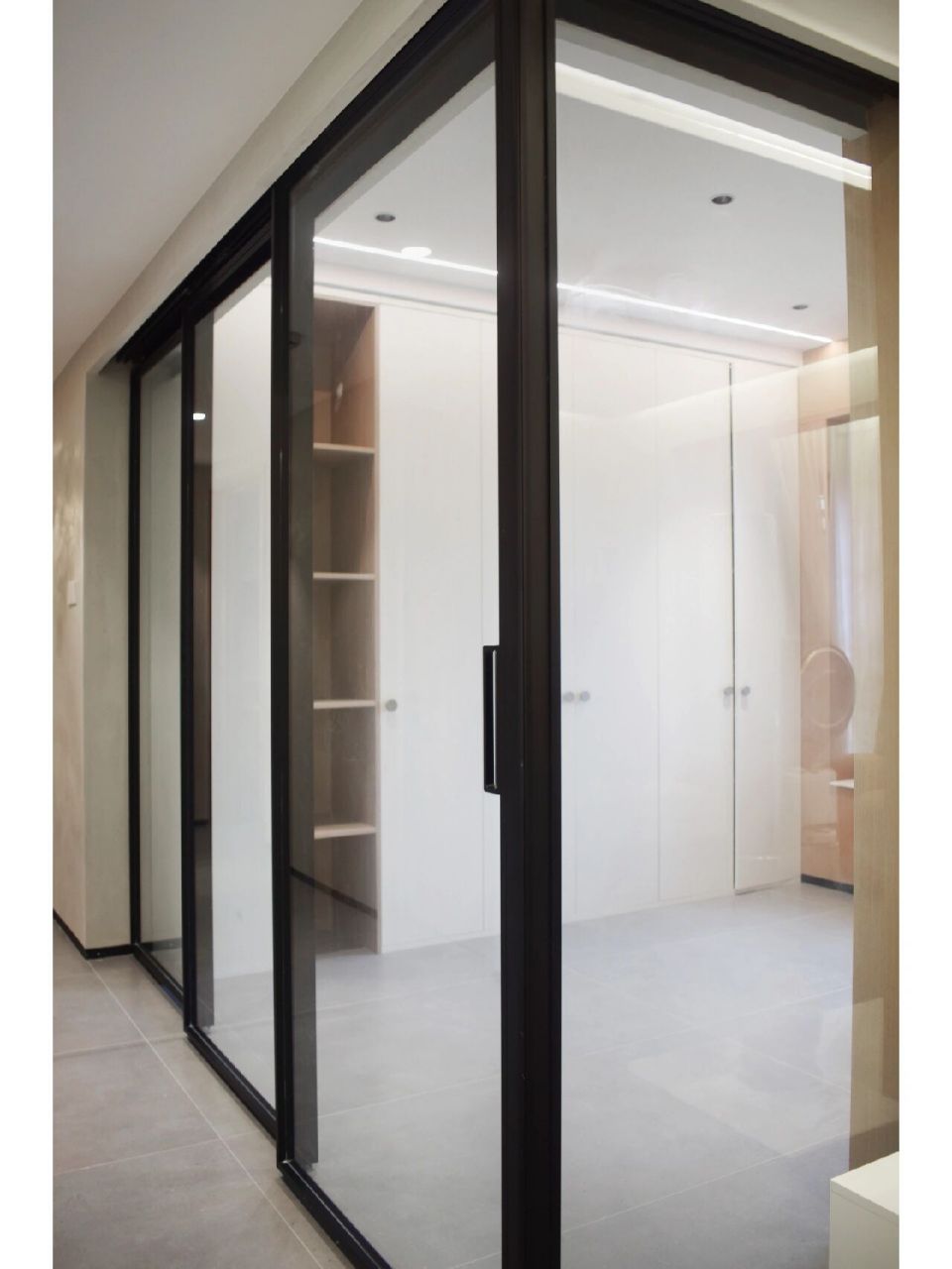 tata锦上宅静音门窗-吊樘推拉门-单开门 16系列极窄边框转角三联动吊