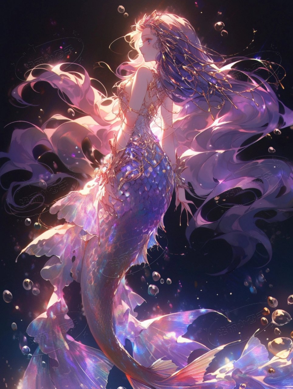 紫色系|美人鱼公主 5图头像壁纸 有点小众的人鱼颜色 希望你能喜欢