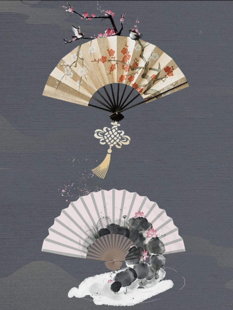 97免抠素材|国潮古风扇子免抠png素材! 9696宝子们!