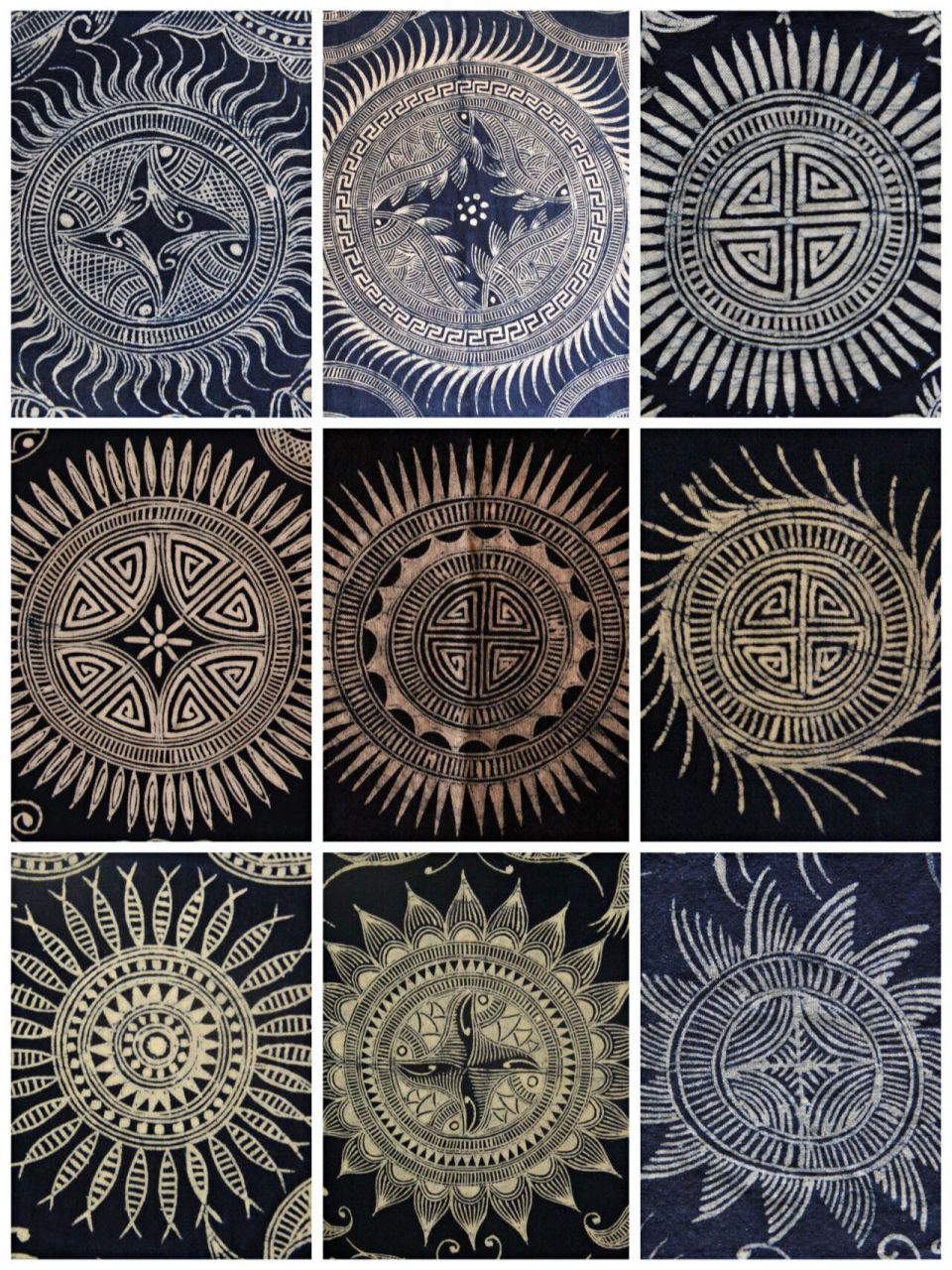 🔵蜡染纹样⑥ | 铜鼓纹 | 太阳纹 🔖铜鼓纹 太阳纹 · 🔹铜鼓纹