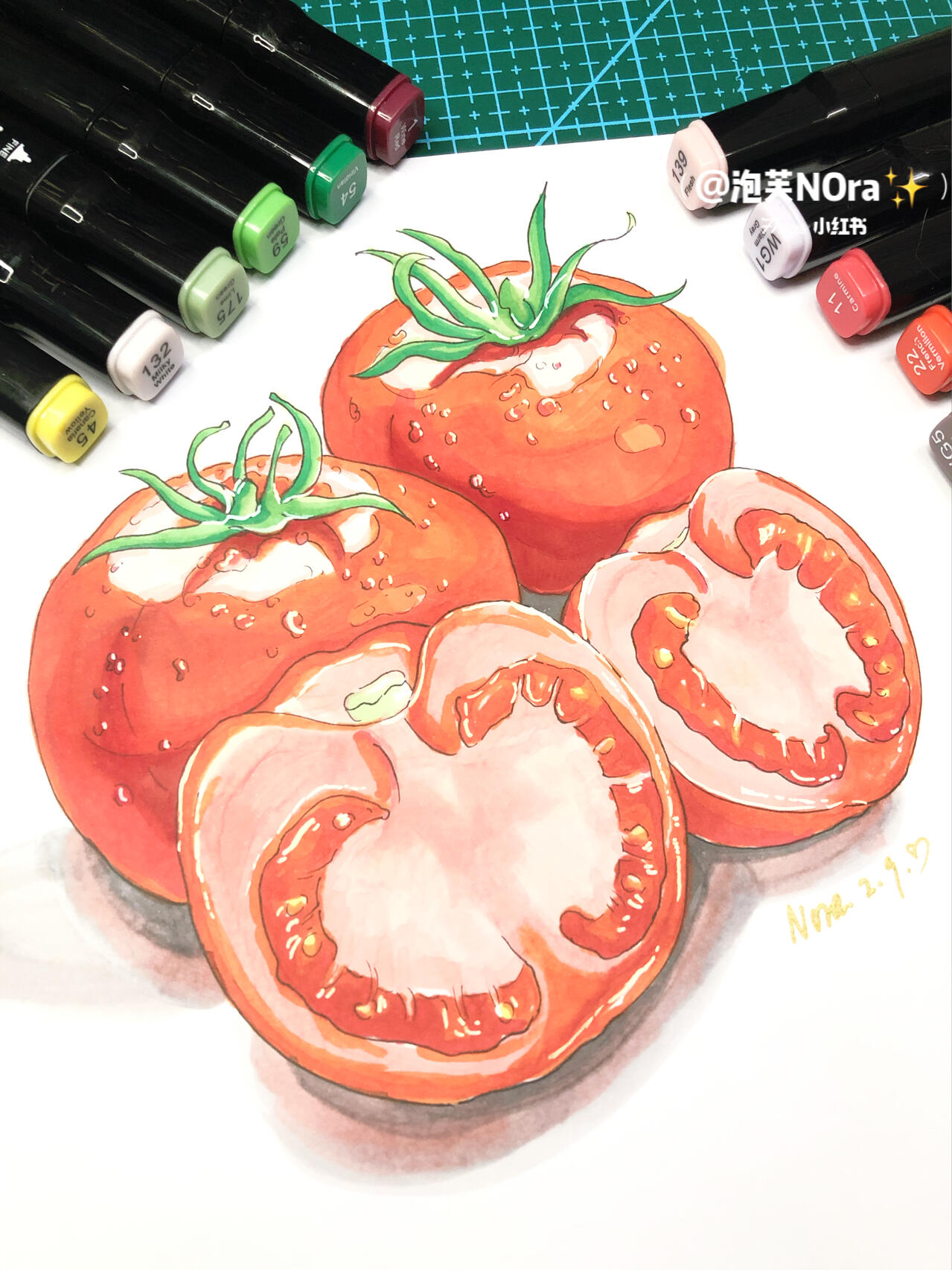 马克笔手绘•西红柿