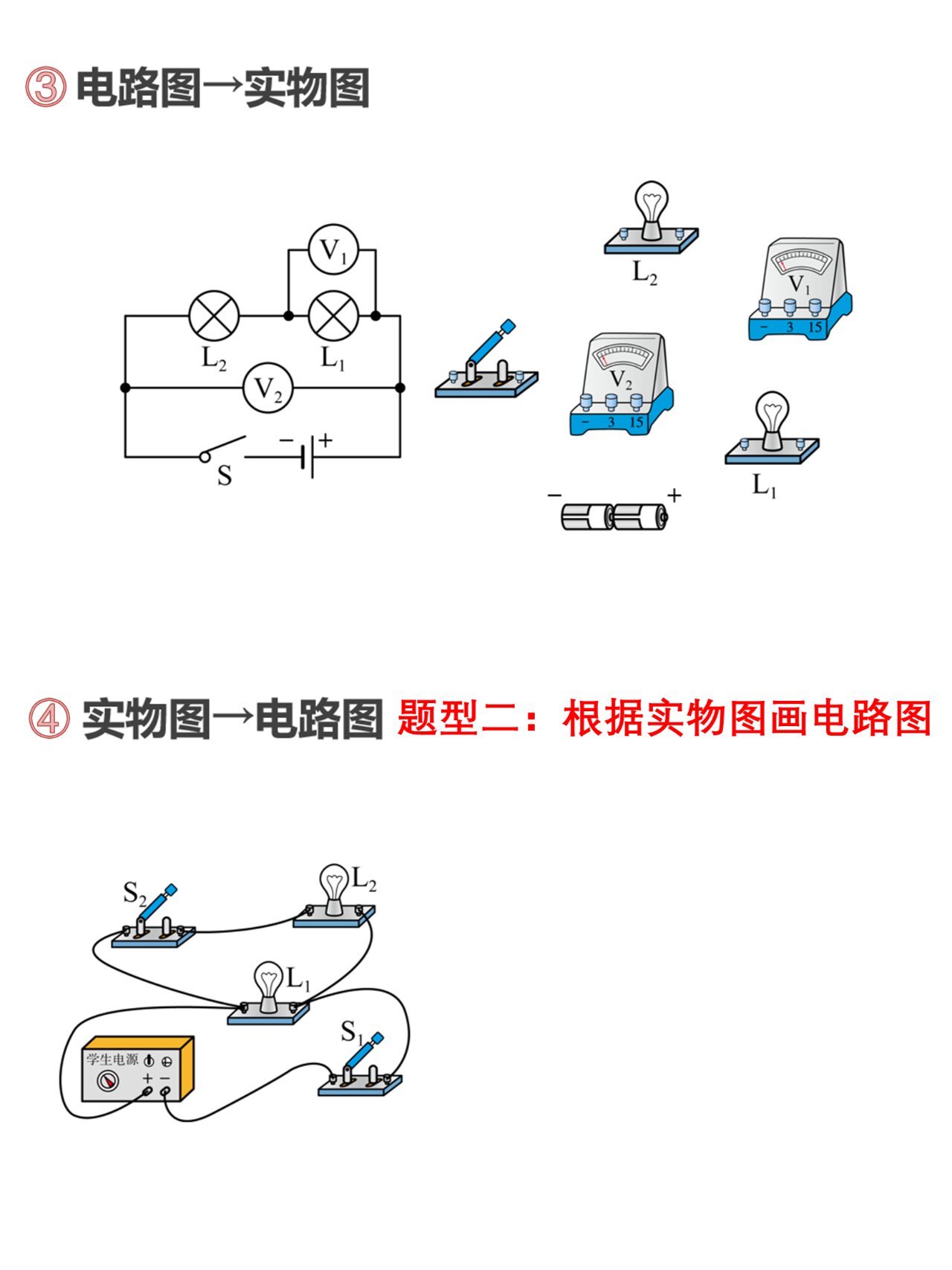 实物图与电路图的转换图片