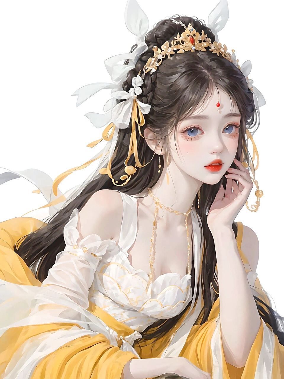 黄色系古风美女头像