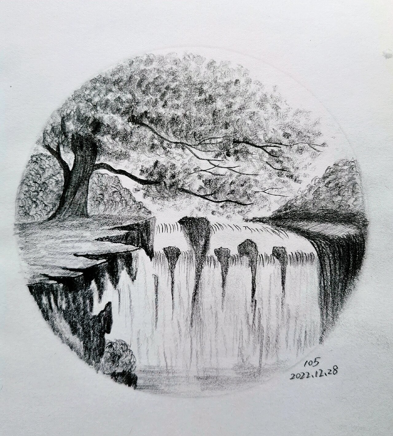 素描风景画