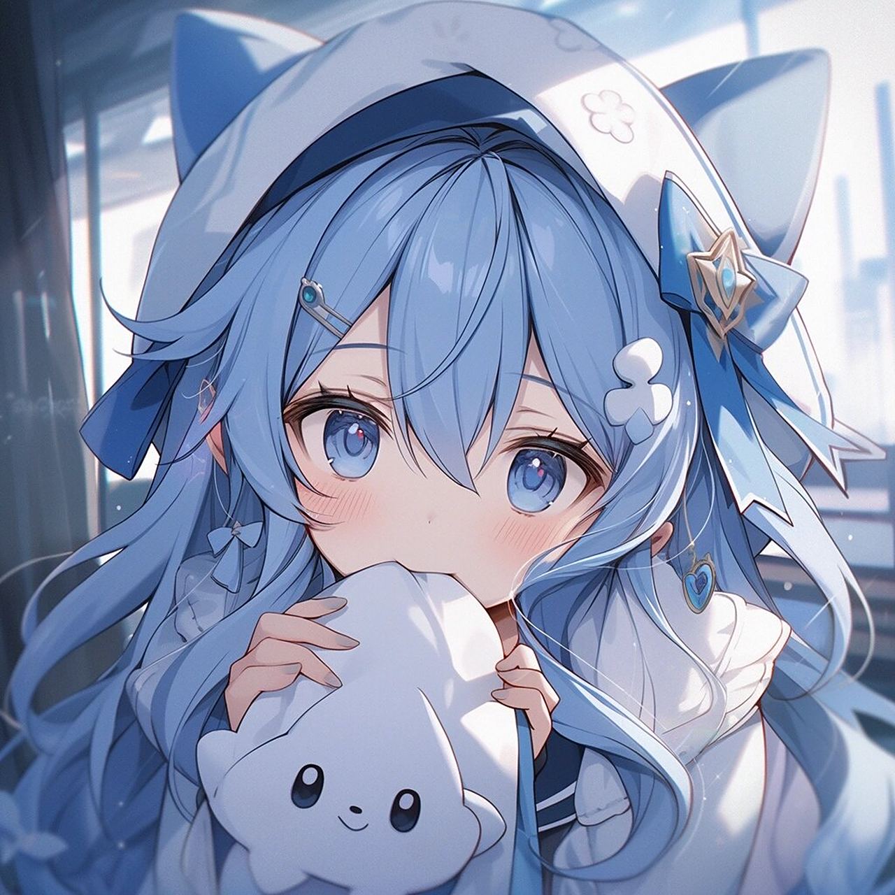 蓝色系可爱头像来咯～ #浪漫生活的记录者# #动漫女头#  #好看头像