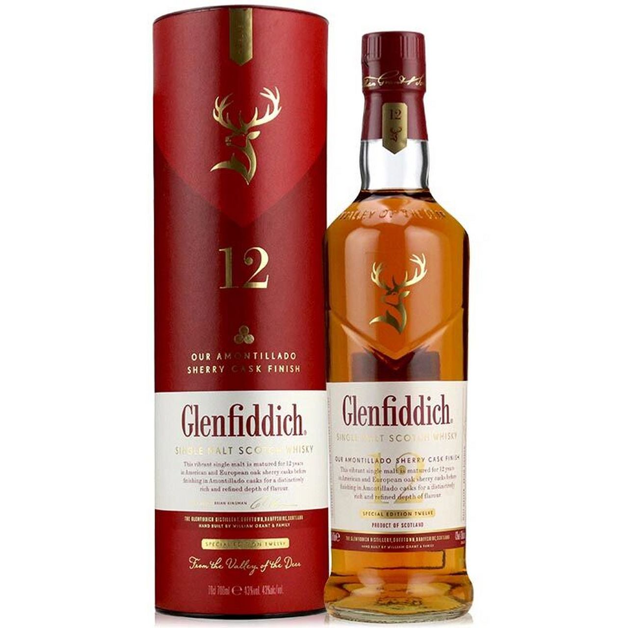 格兰菲迪12年天使雪莉桶单一麦芽威士忌 glenfiddich 12 years old