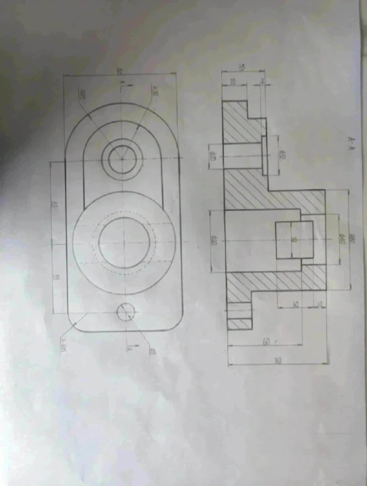 手绘机械制图!大学作业!工程制图