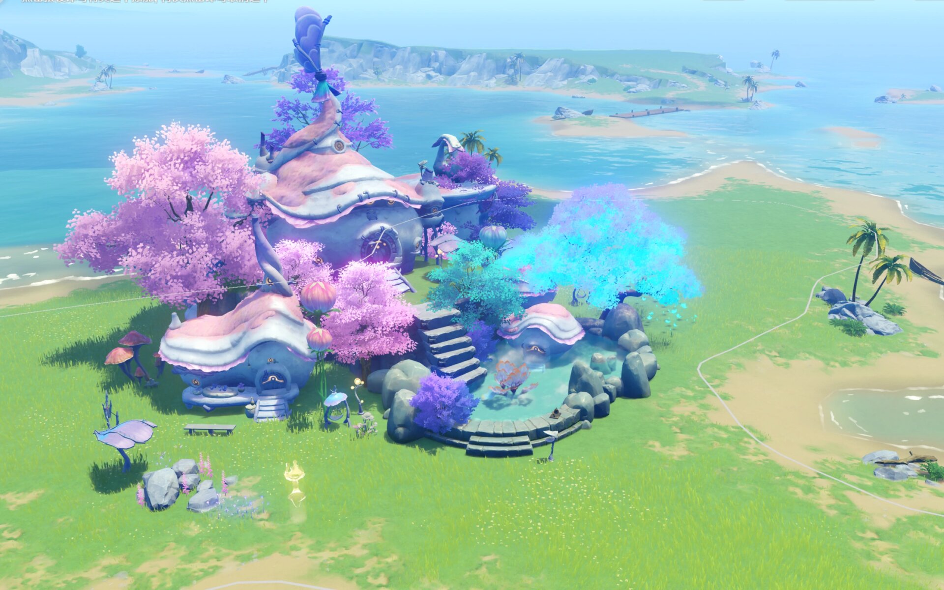 原神尘歌壶摹本码|海沫村之心 洞天形态:清琼岛61鱼笺岛 摹本码