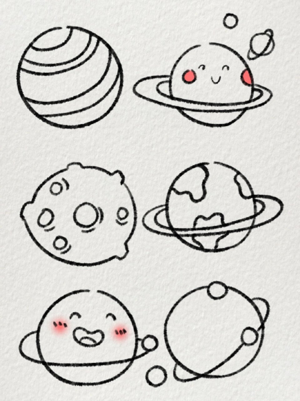 超简单的星球简笔画|星河浩瀚78 即使星河浩瀚,也愿你能找到属于