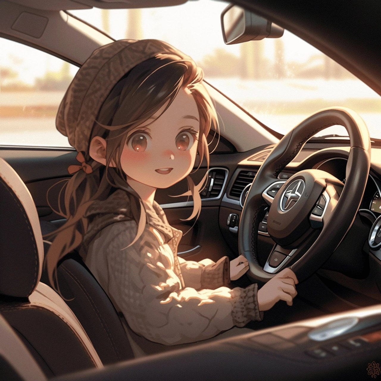 小萝莉开车头像 路怒族头像 再来一波可爱头像,需要的自取#插画头像