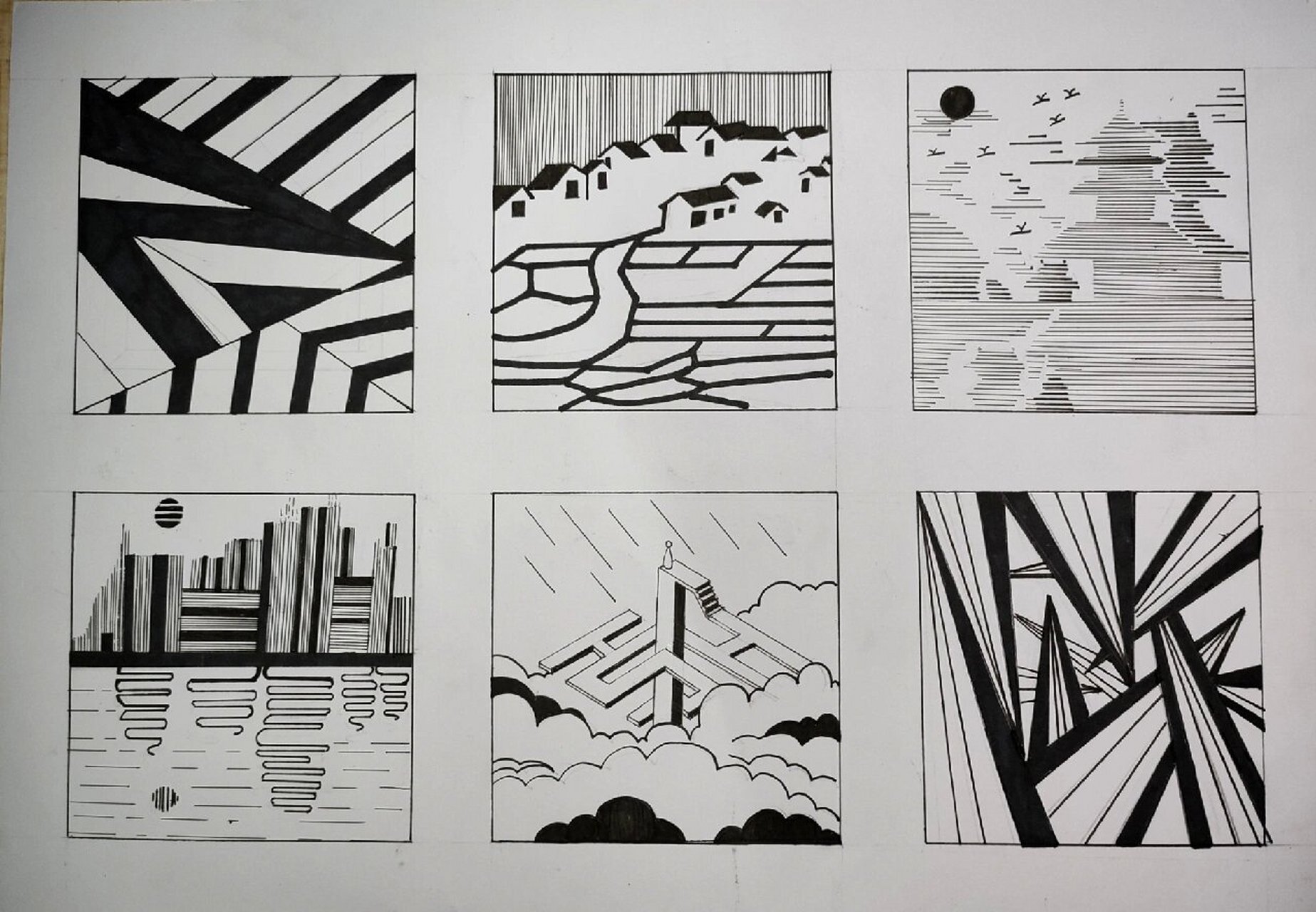 图形创意点线面 图形创意课的作业 点线面构成 如有雷同是我抄袭了