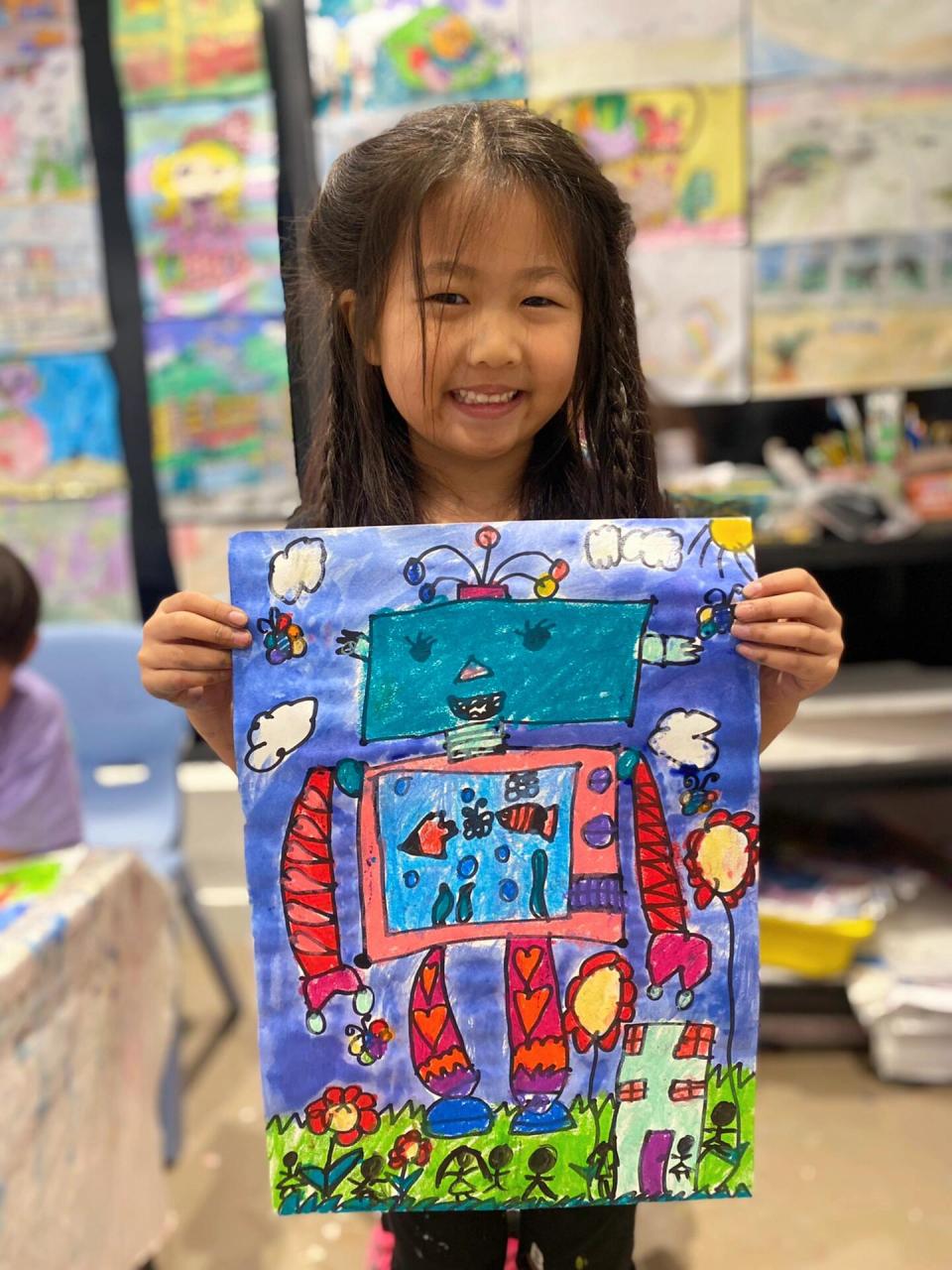 机器人 简笔画 儿童画 美术 绘画 画画课