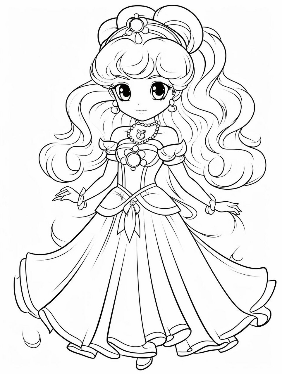 儿童涂色线稿|公主系列(2)|可打印 每个女孩心中都住着一个公主 ❤