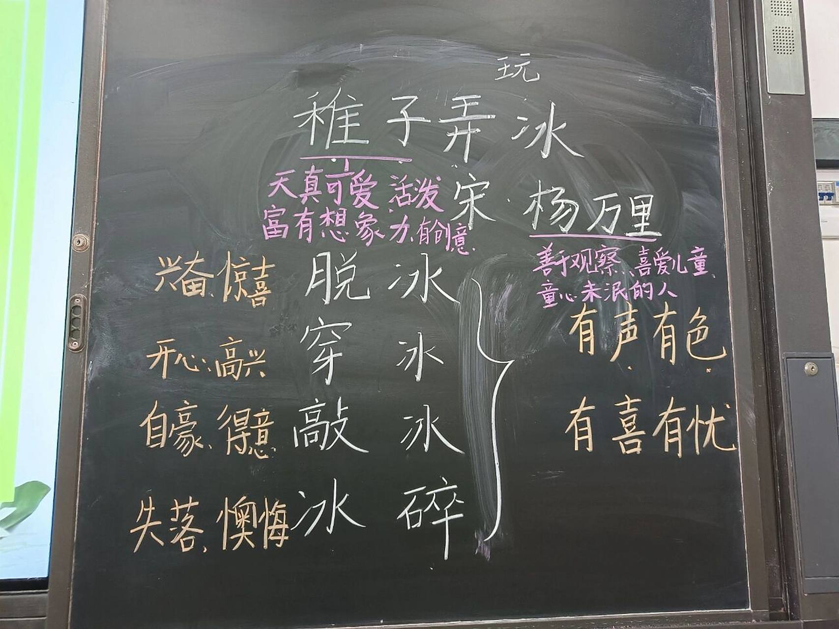 《稚子弄冰》板书设计