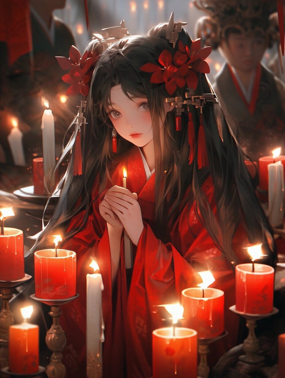 红嫁衣② | 古风头像壁纸插画素材女生头像