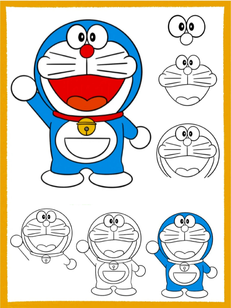 简笔画 哆啦a梦步骤图