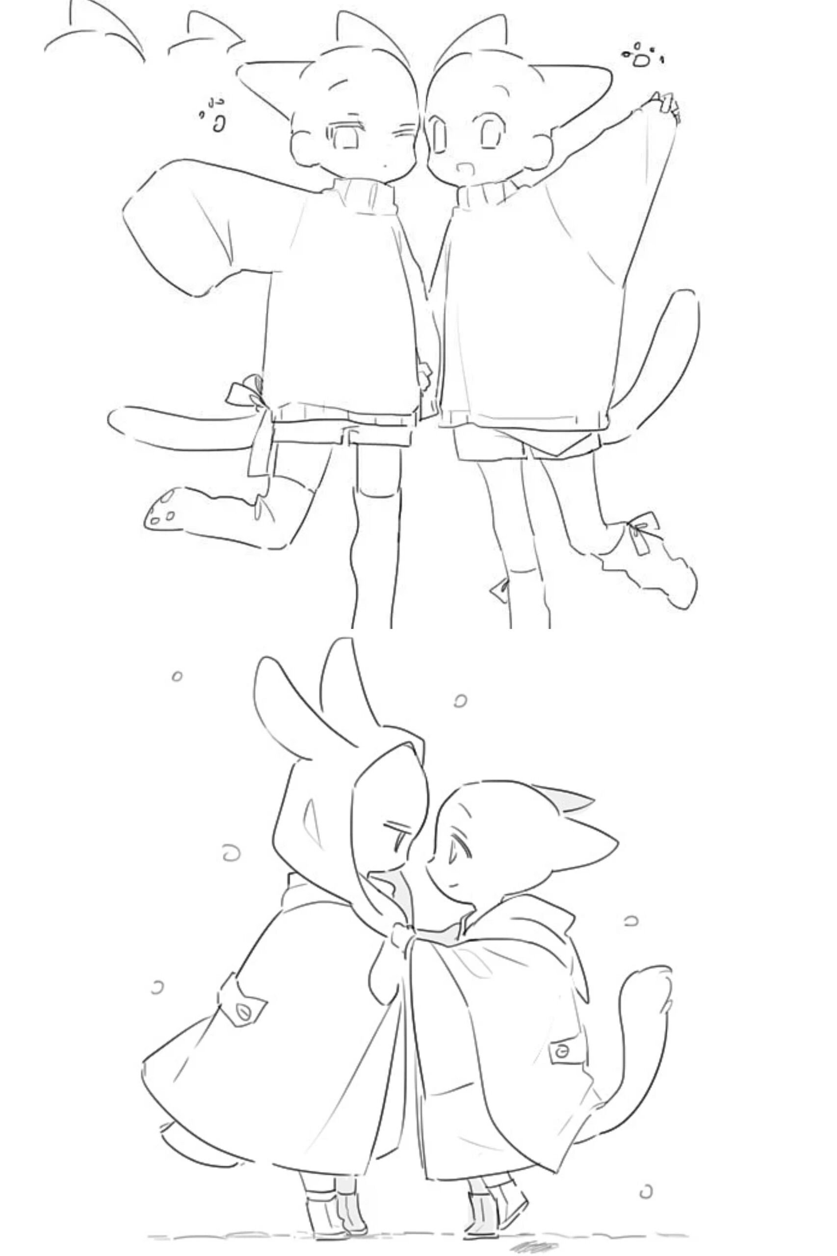 绘画素材‖超甜的q版双人动态.@坚定信念人生的动态