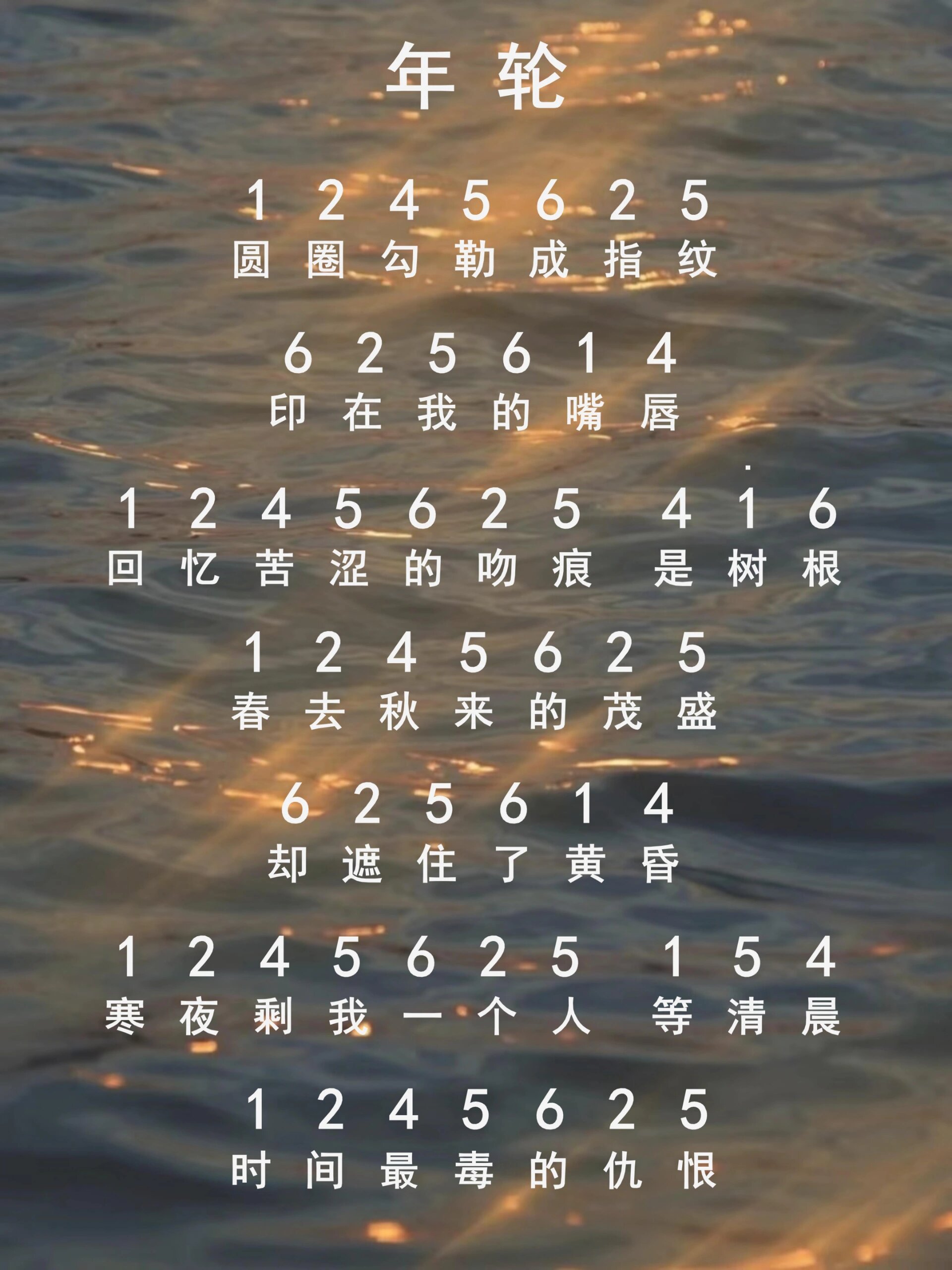 《年轮》拇指琴简谱