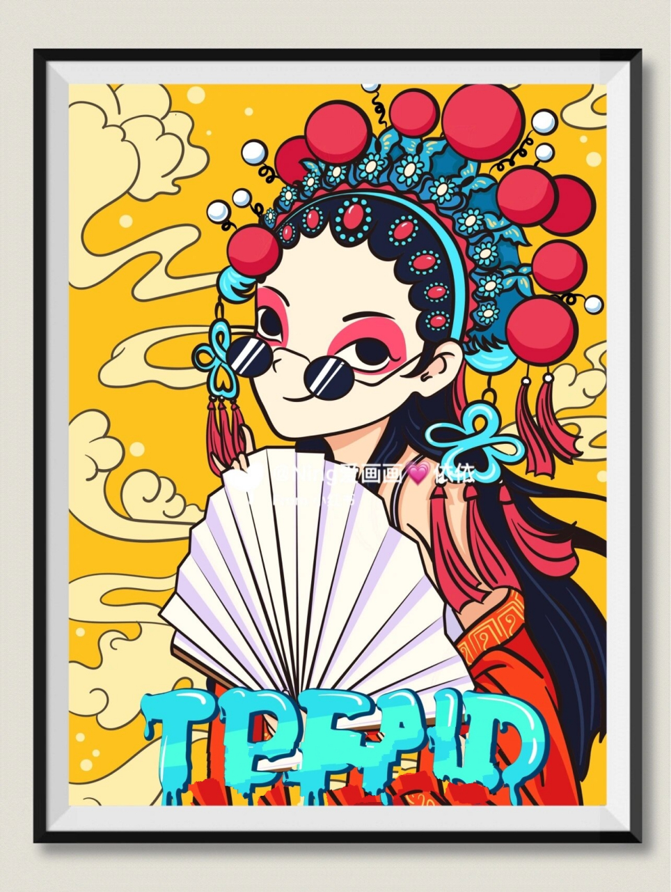 创意美术素材分享|国潮京剧插画系列/转 唯美国潮风      好看的国潮