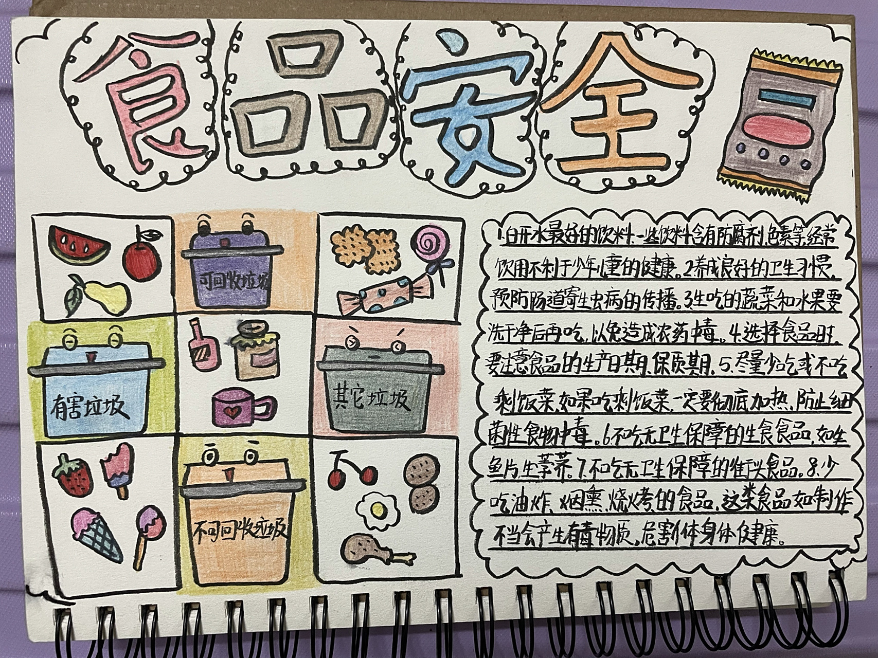 手抄报|食品安全 多吃蔬菜,多吃瓜果,健康身体人人有.