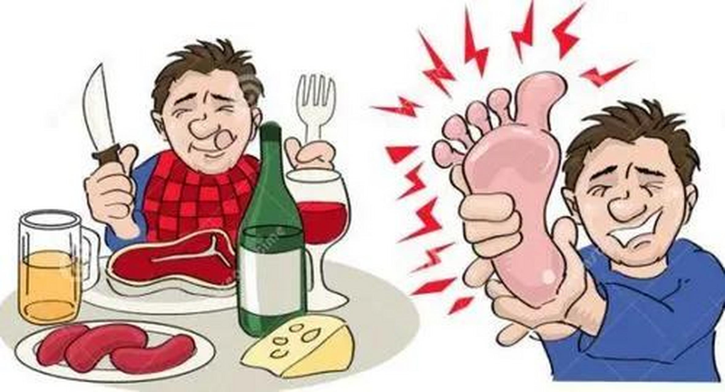 过多摄入高嘌呤食物常是痛风发作的诱因.