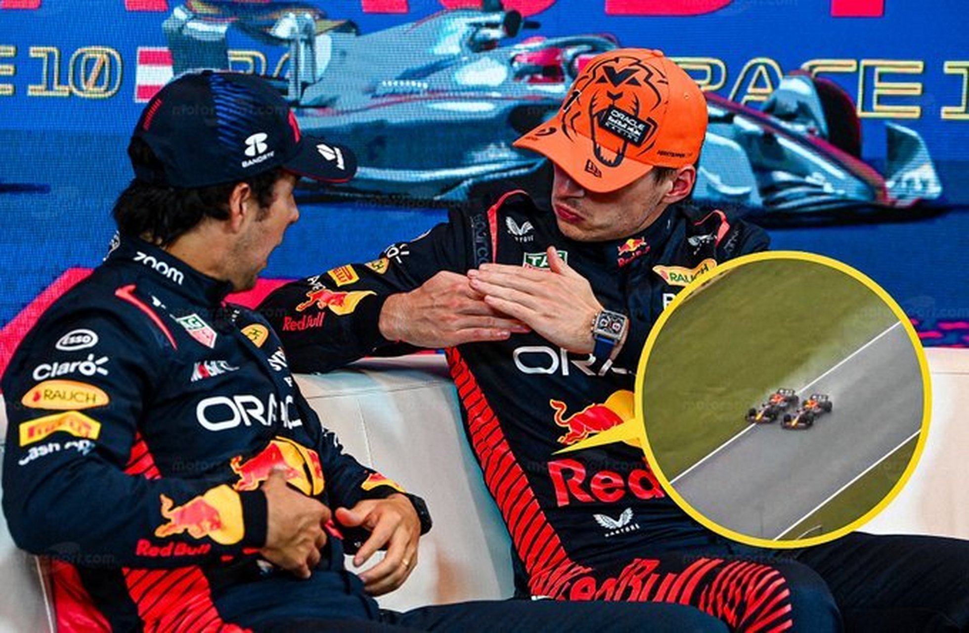 【f1】9115霍纳谈维斯塔潘与佩雷兹在冲刺赛lap1的名次争夺战:  "