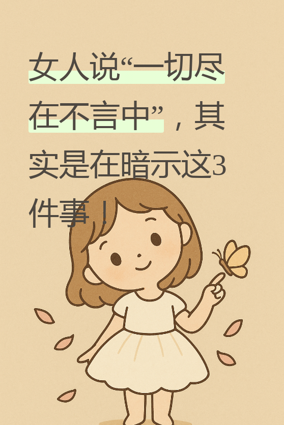 今天我们来聊聊女人常说的那句"一切尽在不言中"