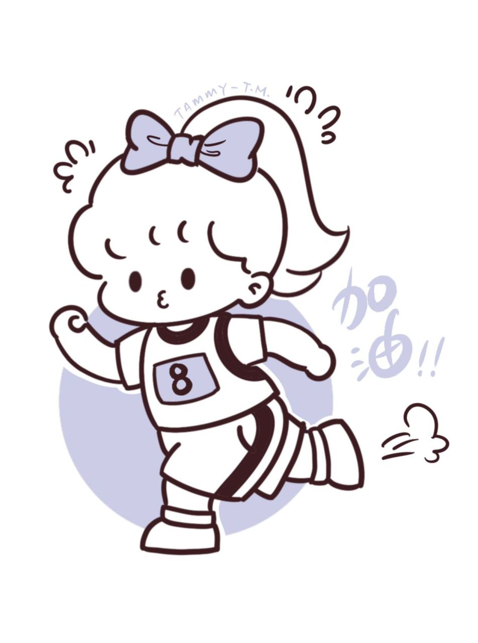 【简笔画】q版人物动态 |自律女孩可爱插画 临摹 笔刷:工作室笔 	 day