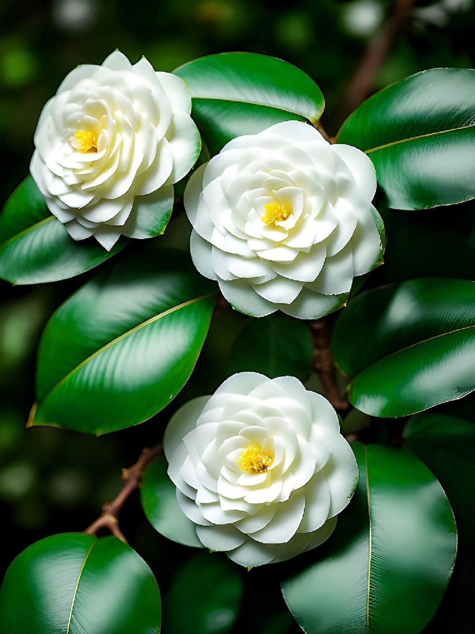 纯白色山茶花
