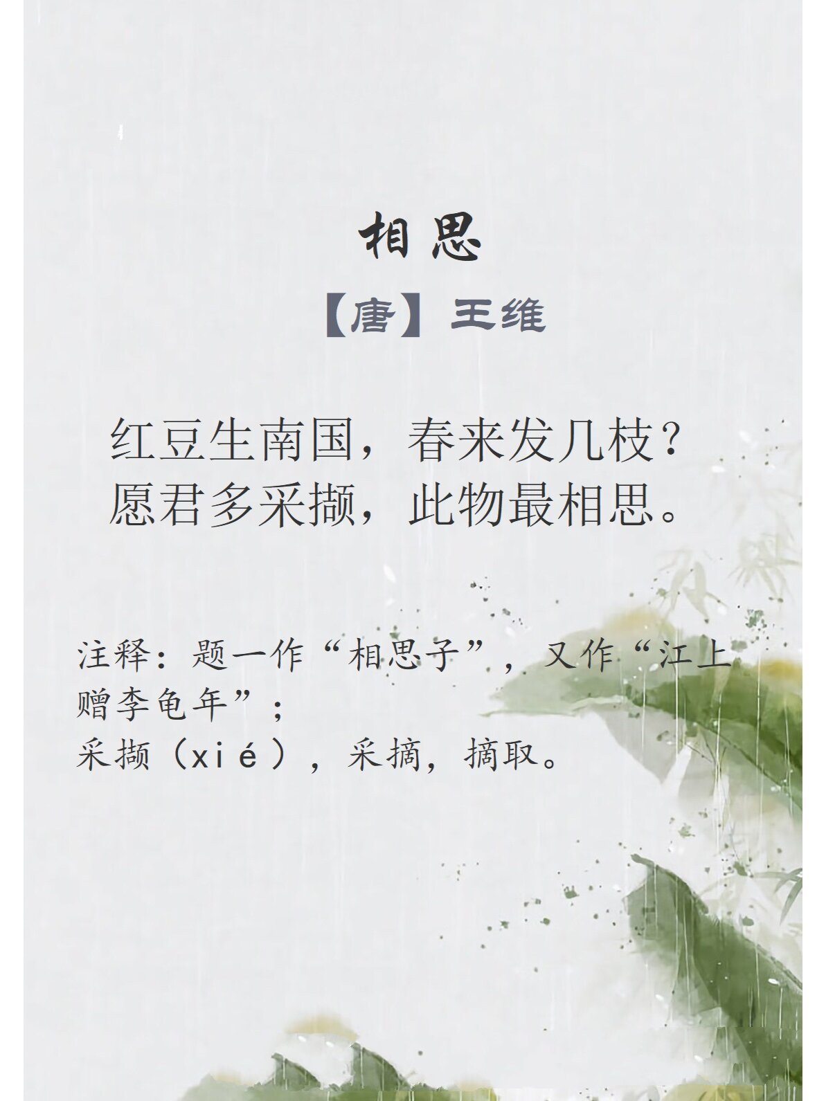 三分钟诗词《相思》