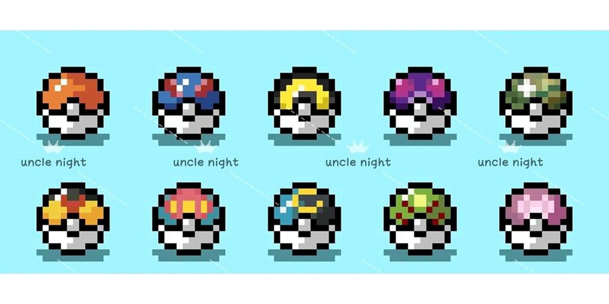 像素画～poke ball 27种精灵球你都认识吗?