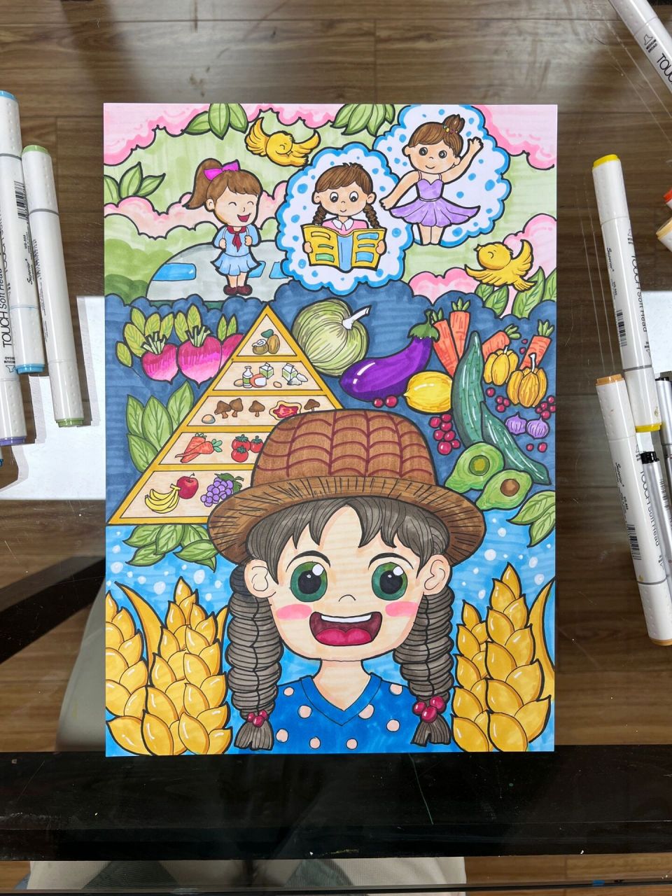 营养健康饮食绘画/手抄报 临摹