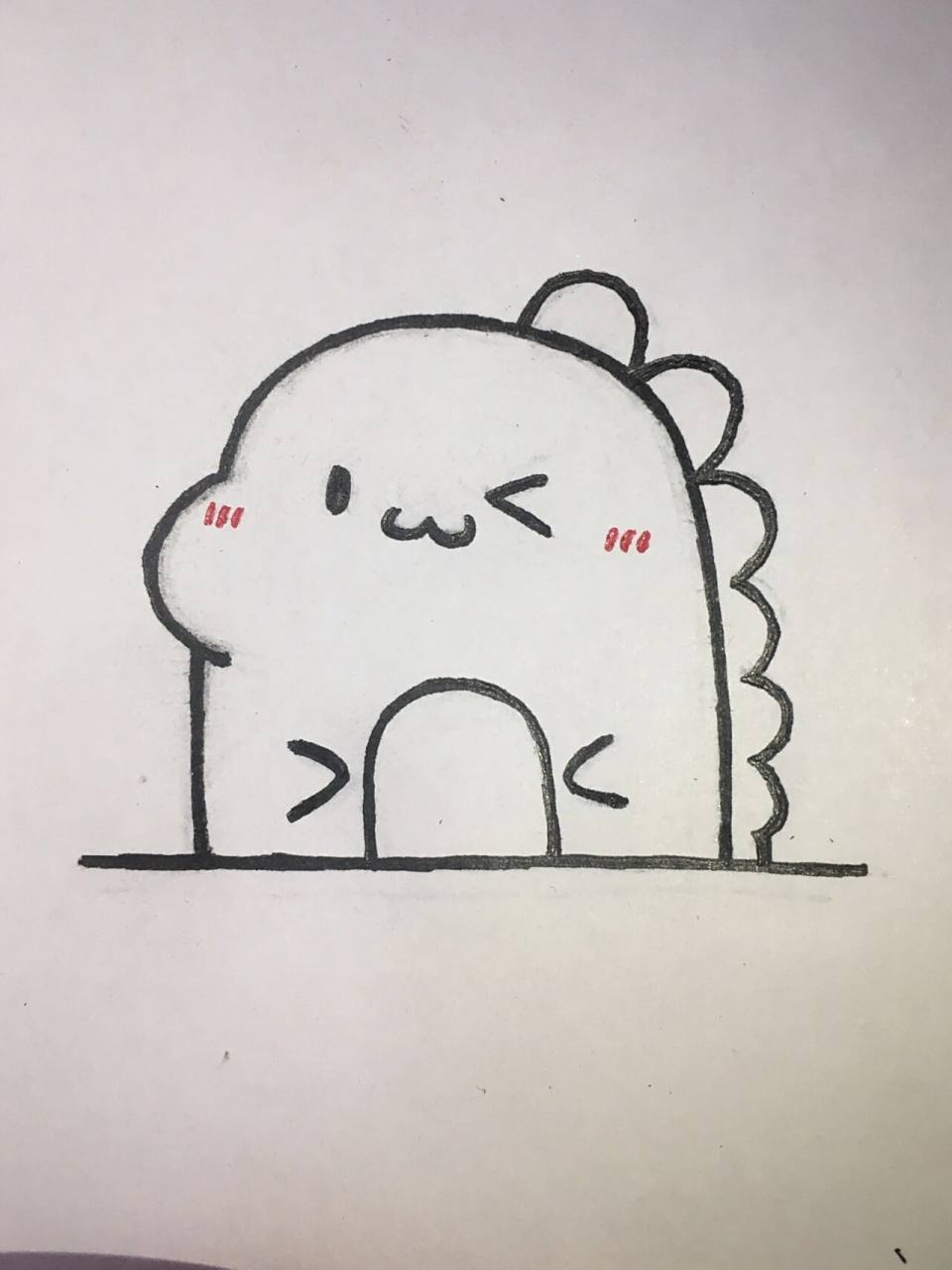 手残党学简笔画附教程99抛媚眼的小恐龙17 手残党每天学简笔画附