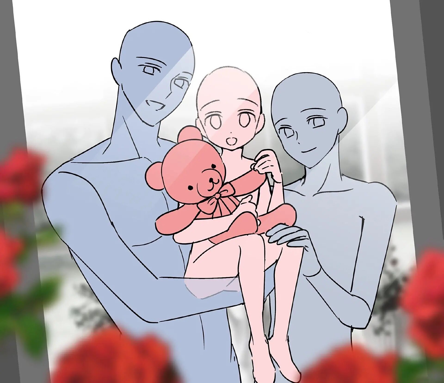 多人家庭氛围合照模板素材