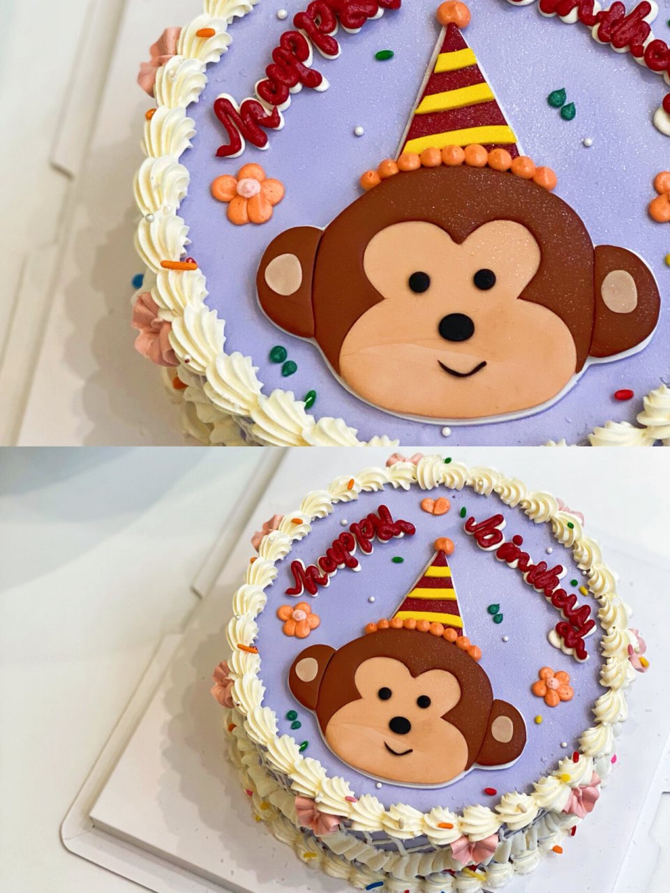 卡通小猴子主题生日蛋糕 #顺德大良容桂网红奶油生日蛋糕定制