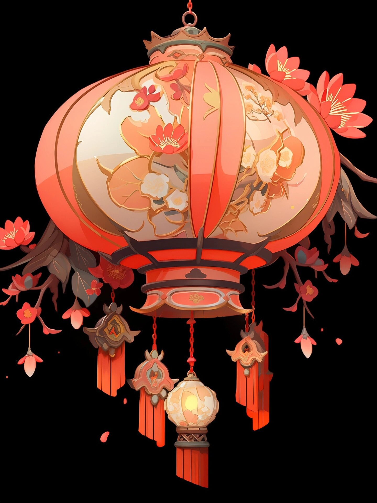 国风插画「好看的创意花灯