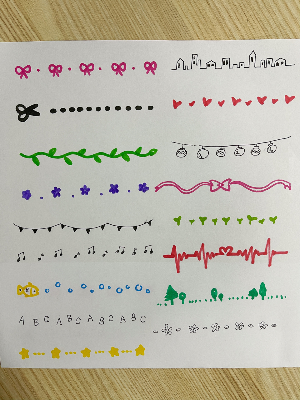 超简单实用手抄报素材,边框&花边 因为老大上幼儿园有时候留手抄报作