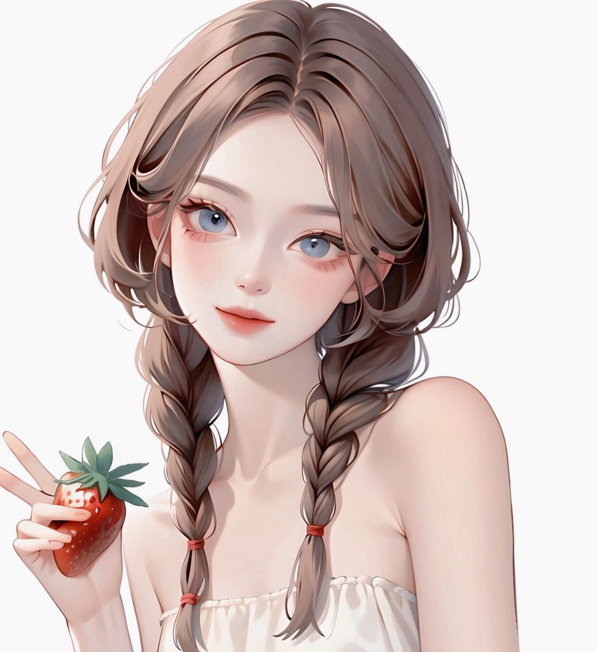 麻花辫少女系列头像  喜欢的宝子们自截哦