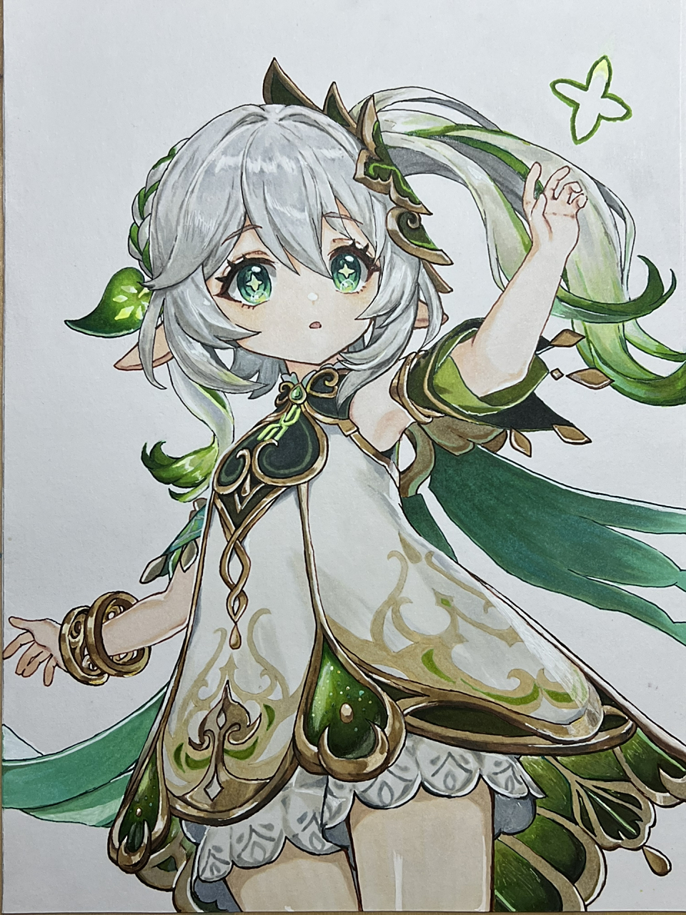 小吉祥草王纳西妲立绘临摹 原神 纳西妲 原神临摹纳西妲 绘画临摹