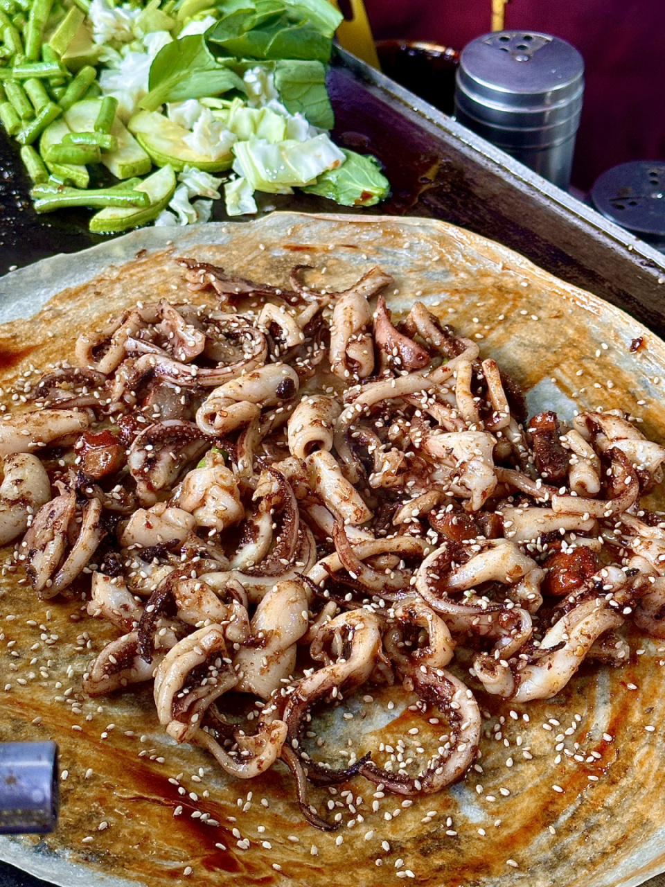 每次去学生广场都会吃的鱿鱼卷饼!