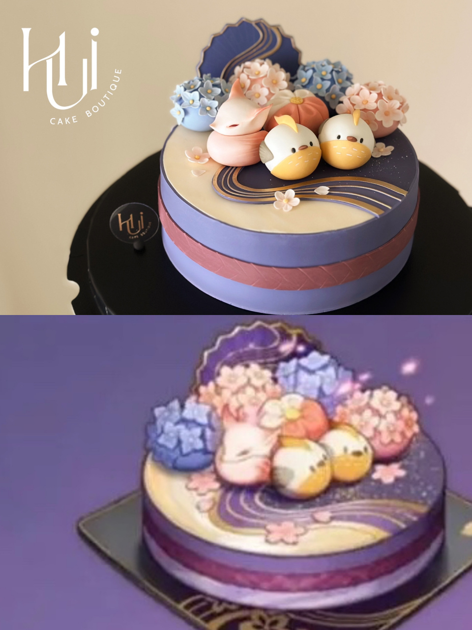 复刻一个原神蛋糕吧 很喜欢做这种2d变3d的蛋糕 过程中为了能够做到更