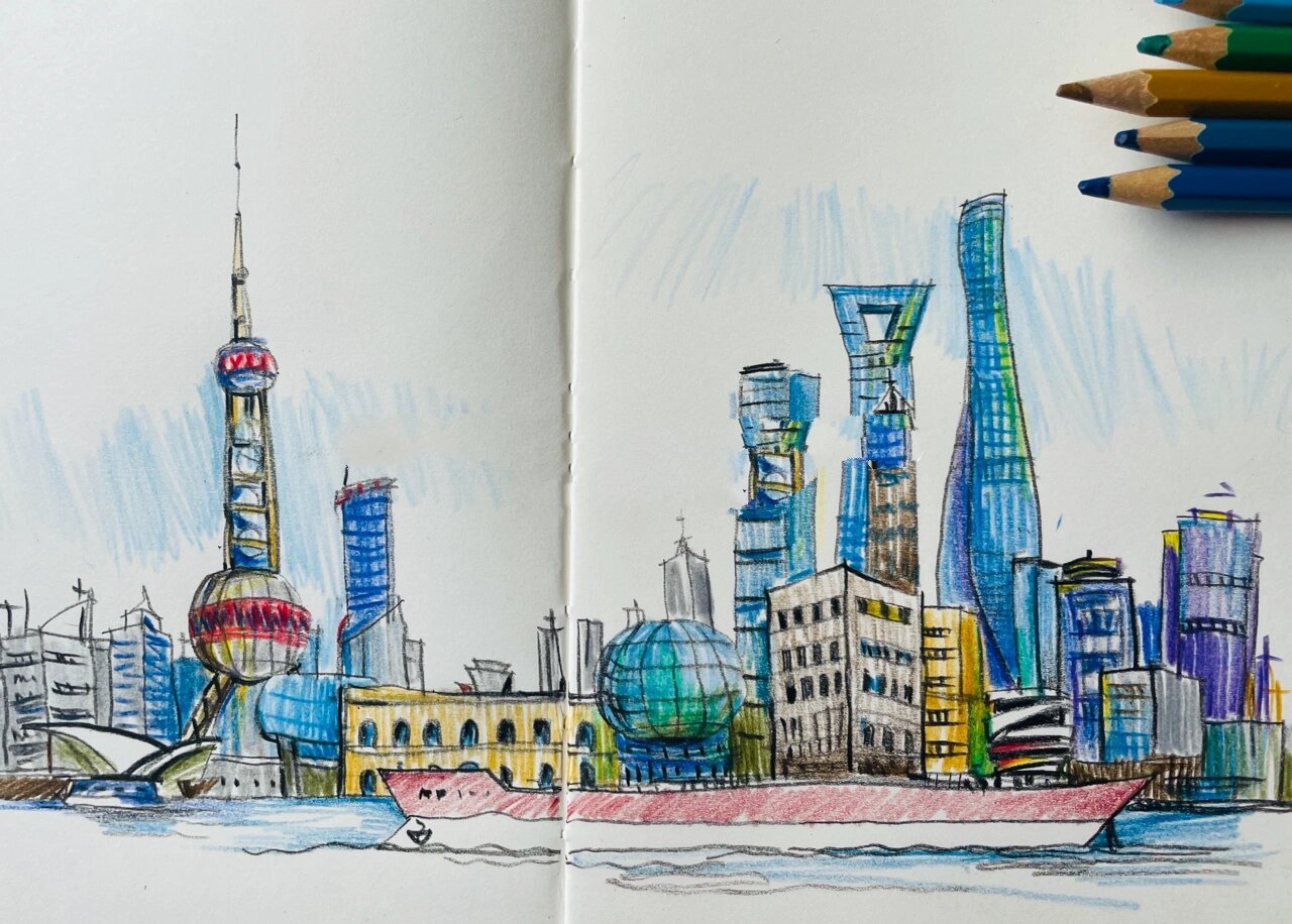 日常分享|建筑彩铅 上海外滩