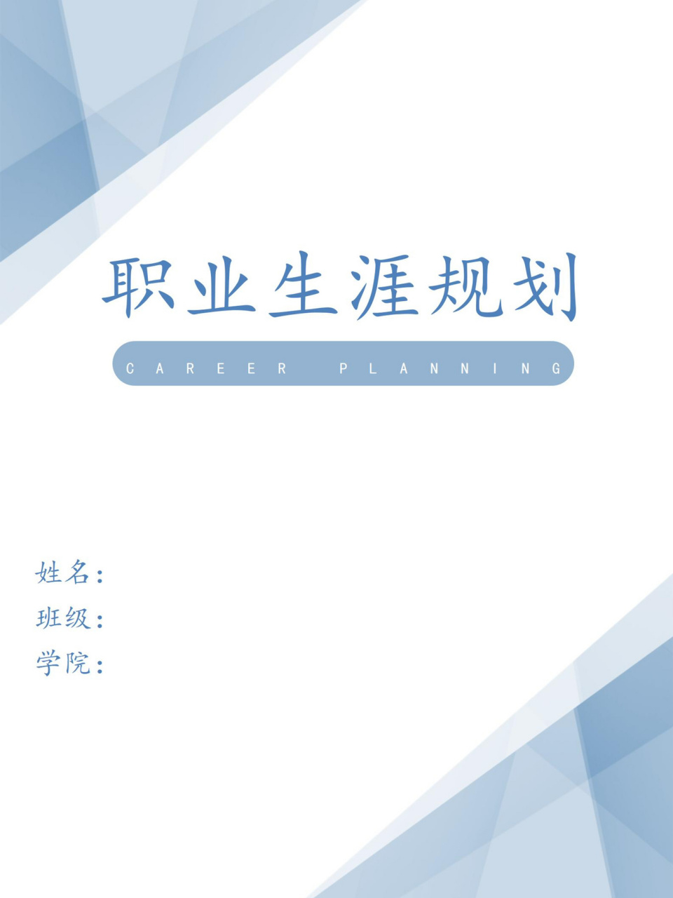word模板106【大学生职业生涯规划书】 98大学生职业生涯规划书