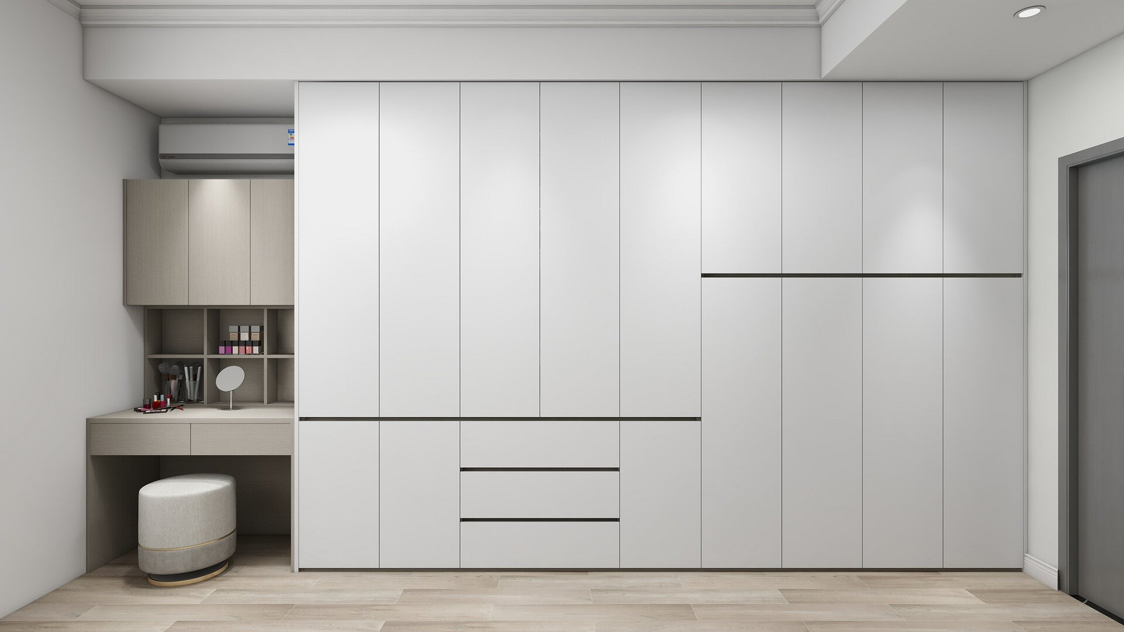 兔宝宝全屋定制篇回归 分割柜门(三十八) 柜体颜色:兔宝宝新款花色