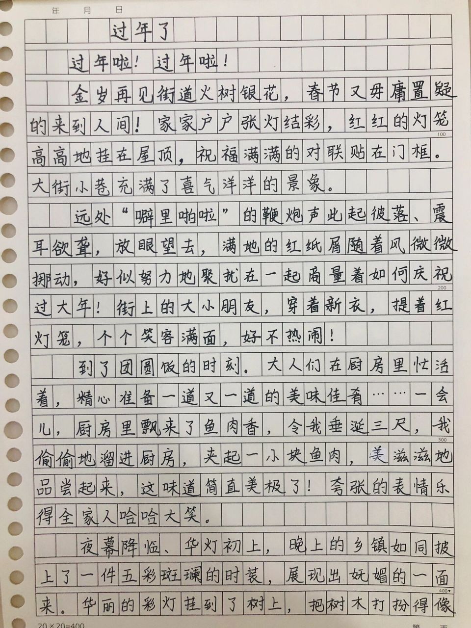 寒假作文范文春节《过年了》