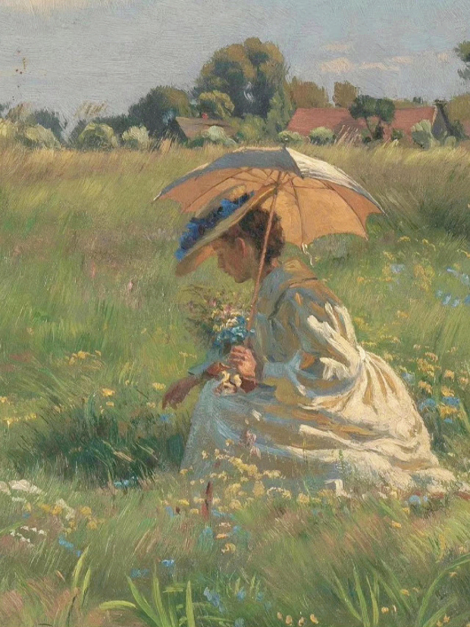 《撑阳伞采花的女子》恩斯特61亨塞勒 恩斯特61亨塞勒 ernst