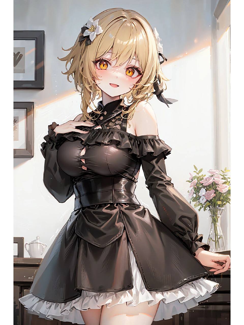 二次元美图|《原神》旅行者·荧 获取原图请我,作品整理自pixiv,侵删