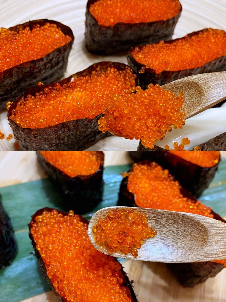 红蟹籽军舰寿司97满口蟹籽02好吃又带劲 97红蟹籽寿司,鲜艳的橘