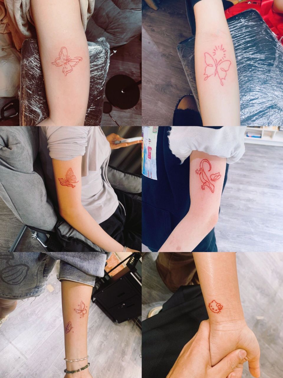 专属女生的蝴蝶空针纹身图案合集7115  客片·蝴蝶空针,乱入一只